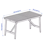ASKHOLMEN Стіл, сад, темно-коричневий,143х75 см, фото 2