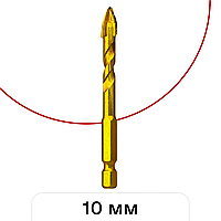 Свердло по керамограніту Topfix із шестигранним хвостовиком (+) 10 мм