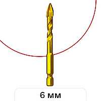 Свердло по керамограніту Topfix із шестигранним хвостовиком (+) 6 мм