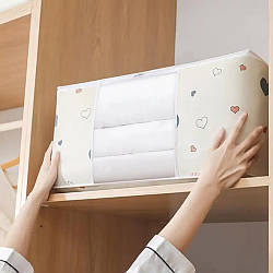 Чохол для речей 55х25х35см, 50л, Бежевий / Органайзер для зберігання одягу / Тканинний органайзер