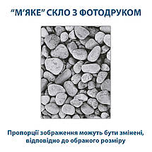 Покриття для столу, м'яке скло з фотодруком, Галька 60 х 100 см (1,2 мм), фото 4