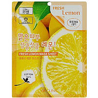 Набір масок с экстрактом лимона 3W CLINIC FRESH LEMON MASK SHEET, 1шт.*10шт, фото 2