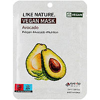 Набір масок для обличчя з авокадо EYENLIP Like Nature Vegan Mask Pack Avocado, 25 мл*10шт, фото 2