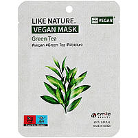 Набір масок для обличчя з зеленим чаєм EYENLIP Like Nature Vegan Mask Pack Green Tea, 25 мл*10шт, фото 2