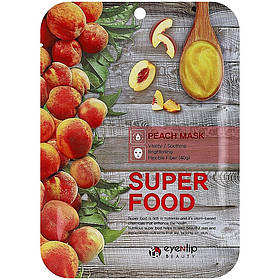 Набір тканинних масок для обличчя з персиком Eyenlip Super Food Peach Mask, 23 мл*10шт