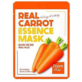 Набір тканинних масок для обличчя з морквою FARMSTAY REAL CARROT ESSENCE MASK, 23 мл*10шт
