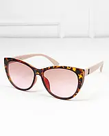Леопардовые солнцезащитные очки с розовыми дужками ISSA PLUS