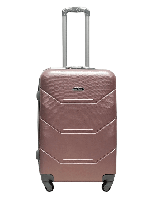 Міцна валіза середнього розміру М CARBON пластикова фіолетова валіза на чотирьох колесах дорожня