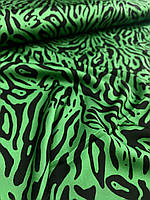 Ткань Шелк Принт тваринний принт на зеленому