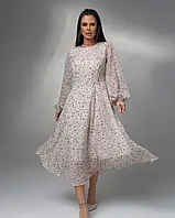 Цветочное классическое платье из шифона ISSA PLUS