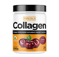 Коллаген Pure Gold Collagen - 300g Cherry, говяжий коллаген, коллаген для суставов, коллаген в порошке 300г.