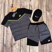 Спортивные шорты + футболка Nike летний мужской спортивный набор турецкая двунитка, комплек