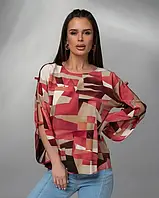Блуза з вирізами та абстрактним принтом ISSA PLUS
