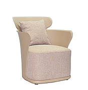 Крісло в скандинавському стилі для відпочинку пластикове з м'яким сидінням і подушкою Onder mebli Elin ,колір  бежевий 06