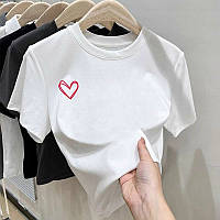 Стильная футболка с принтом сердце белый