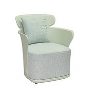 Крісло в скандинавскому стилі для відпочинку пластикове з м'яким сидінням і подушкою Onder mebli Elin ,колір зелений 45