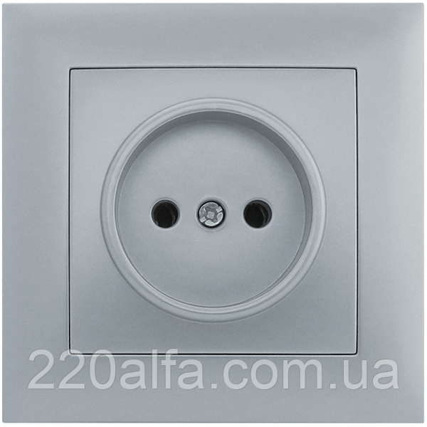 Розетка одномісна серія "IDEAL SILVER" ТМ"MARSHEL"