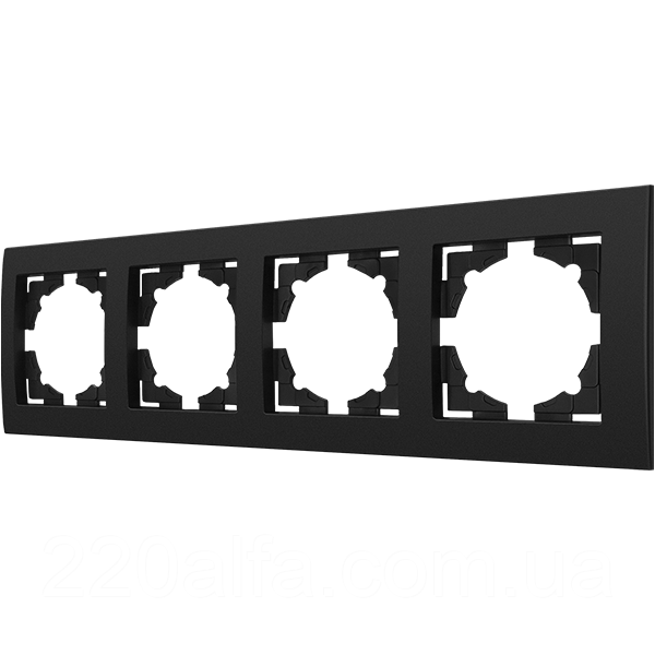 Рамка чотиримісна серія "IDEAL BLACK" ТМ"MARSHEL"