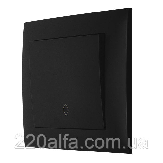 Вимикач одноклав. прохідний (2 напрямки) серія "IDEAL BLACK" ТМ"MARSHEL"
