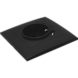 Розетка одномісна з заземленням та двома USB портами серія "IDEAL BLACK" ТМ"MARSHEL", фото 3