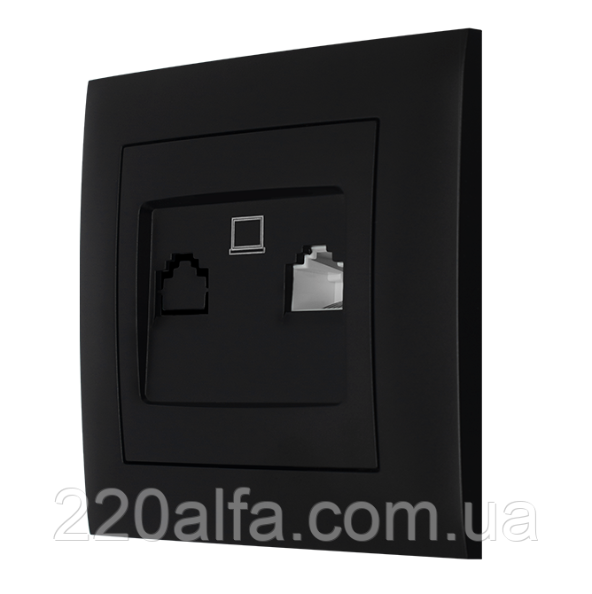 Розетка комп'ютерна серія "IDEAL BLACK" ТМ"MARSHEL"