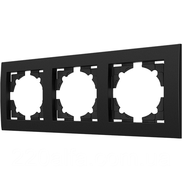Рамка трьохмісна серія "IDEAL BLACK" ТМ"MARSHEL"