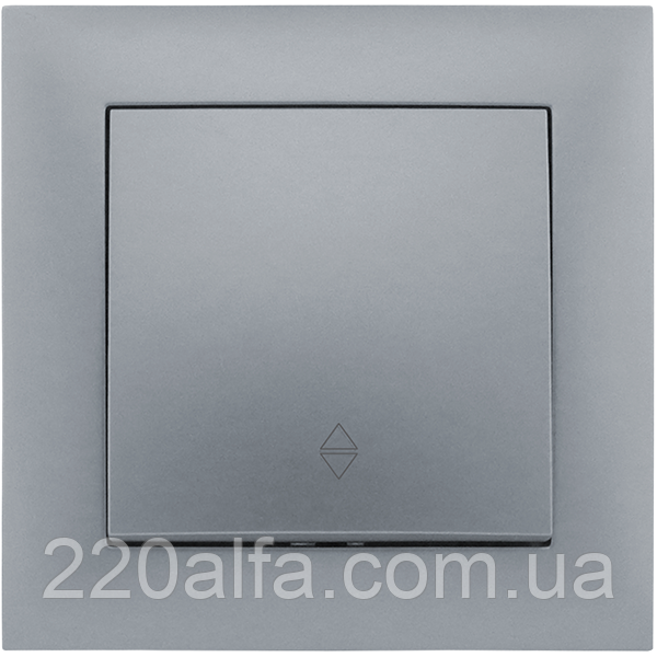 Вимикач одноклав. прохідний (2 напрямки) серія "IDEAL SILVER" ТМ"MARSHEL"
