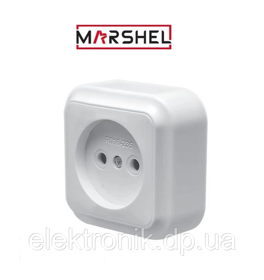 Розетка 1-я без заземления Marshel Maglev белая (RO16-235)