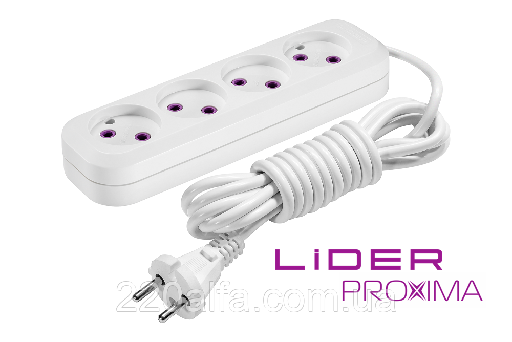 Подовжувач 4 г 2м LP16-412 PROXIMA ТМ "LIDER"