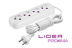 Подовжувач 4 г 2м LP16-412 PROXIMA ТМ "LIDER"