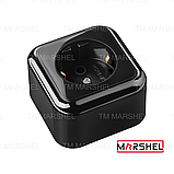 Розетка одномісна з заземленням серія "MAGLEV BLACK" ТМ "MARSHEL", фото 4