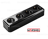 Розетка чотиримісна з заземленням серія "MAGLEV BLACK" ТМ "MARSHEL", фото 4