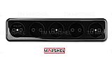 Розетка п'ятимісна відкритої установки серія "MAGLEV BLACK" ТМ "MARSHEL", фото 3