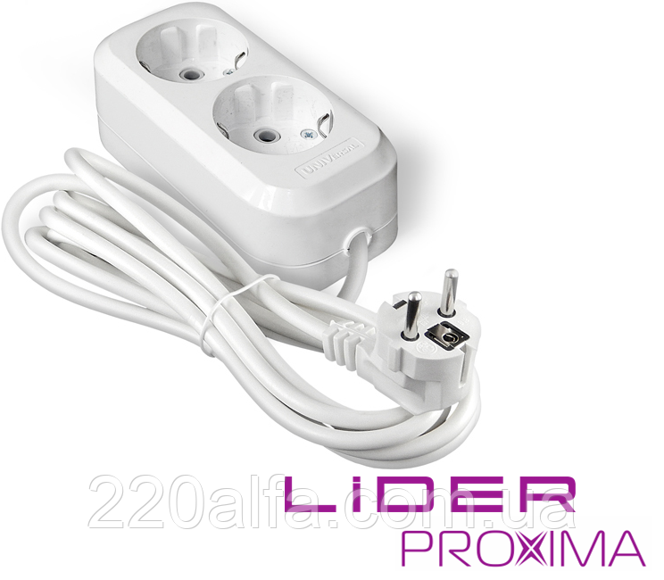 Подовжувач 2г 3м з заземленням LP16-233 PROXIMA ТМ "LIDER"