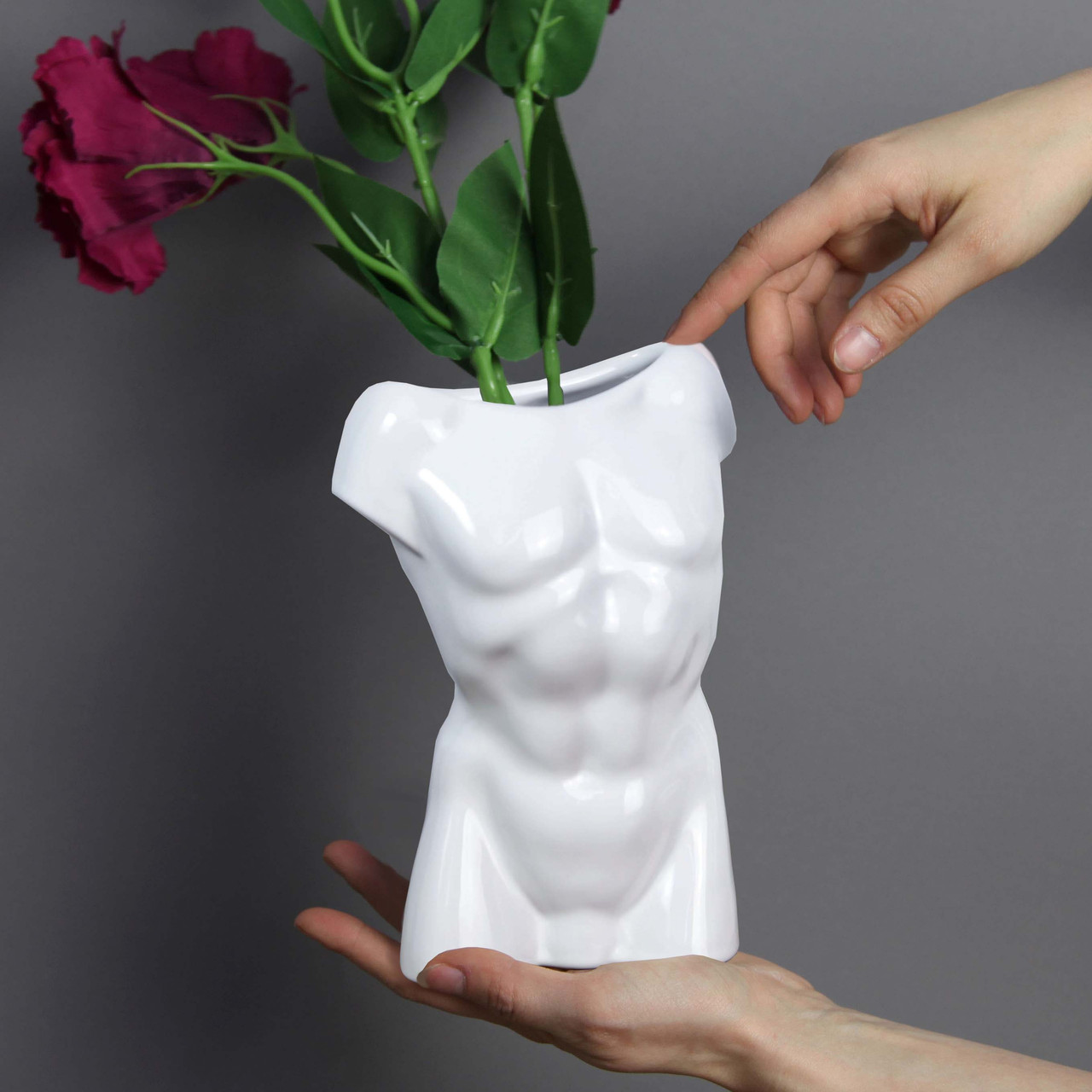 Ваза керамічна маленька 18 см для квітів статуетка Аполлон Глянець, фото 1