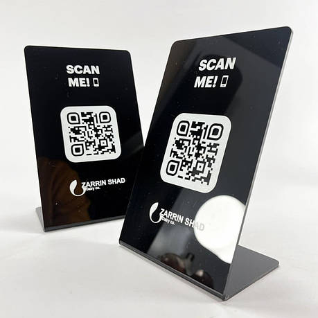 L-подібна табличка з QR-кодом, А6 105х150 мм, Акрил чорний, ACRY, фото 1