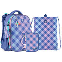 Набір Kite рюкзак + пенал + сумка для взуття SET_K24-531M-2 Purple Chequer