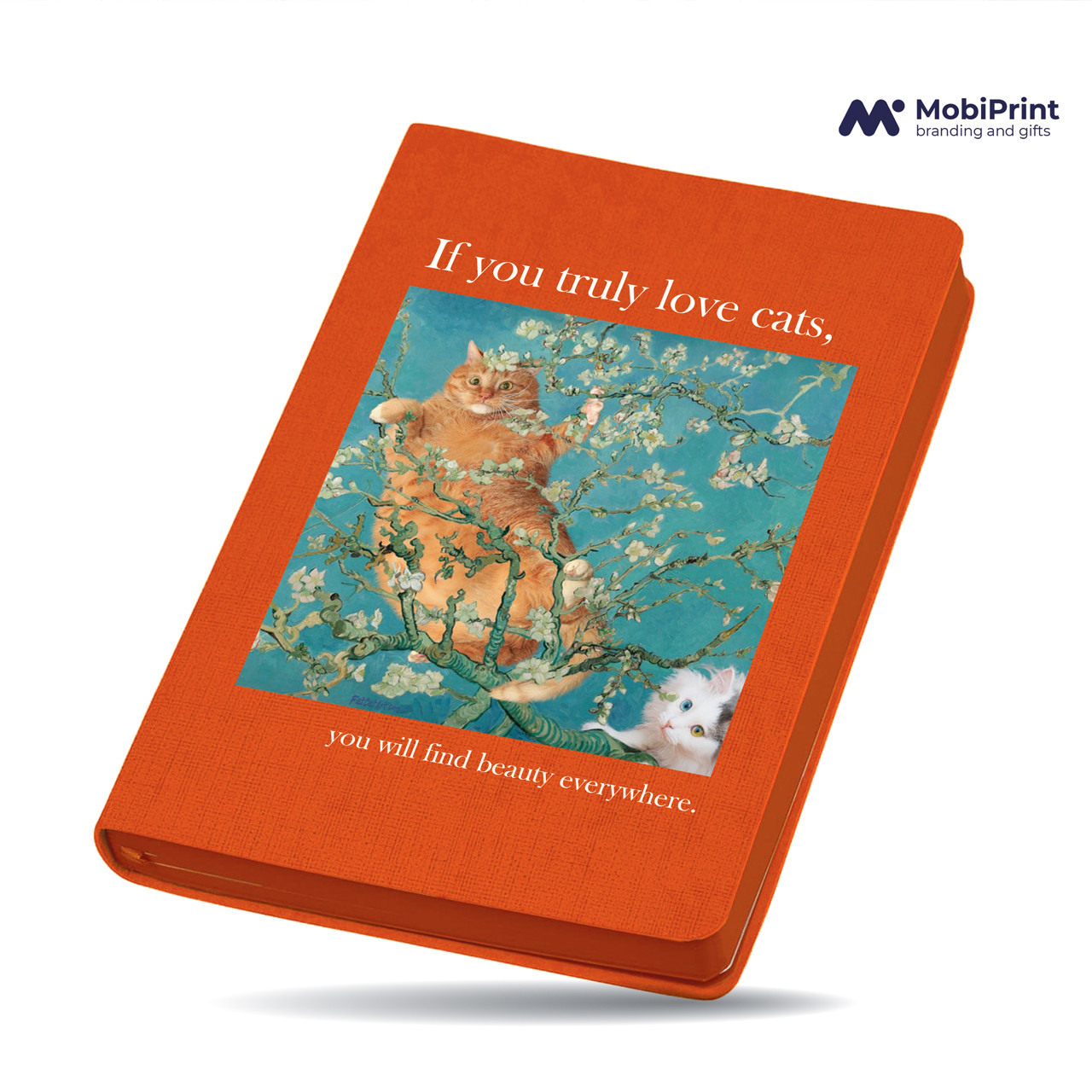 Блокнот, записник А5 Кіт Вінсент Ван Гог (Vincent van Gogh Cat) Помаранчевий