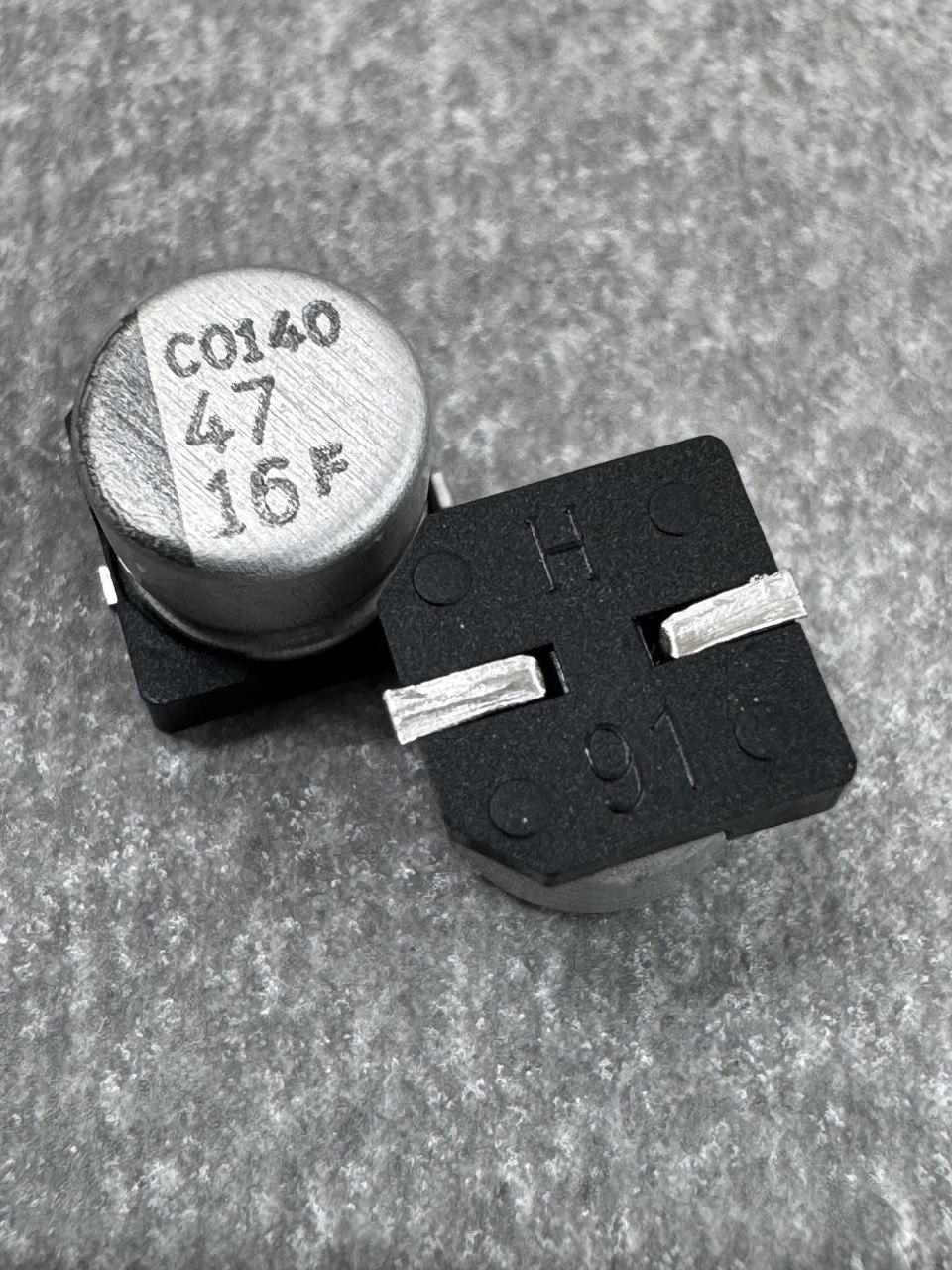 Конденсатор електролітичний 47uf 16V,105C, (6x5)