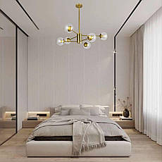Люстра золота з прозорих куль на 6 ламп (52-6033-6 GD+CL), фото 3