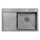 Мийка Kroner 7849RHM права та змішувач для кухні з висувним виливом Kroner — PVD03916 сенсорний, фото 2