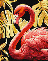 Набор для росписи номеров. "Утонченный фламинго с красками металлик extra" 40х50см