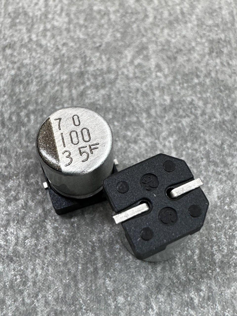 Конденсатор електролітичний 100uf 35V,105C, (6x7)