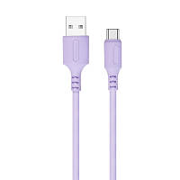 Дата кабель USB 2.0 AM to Type-C 1.0m soft silicone violet ColorWay CW-CBUC044-PU DAS