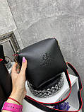 АКЦІЯ. Чорний з червоним —  комплект сумка + клатч - фурн.золото — на блискавці, зі знімним ременем у комплекті (2010), фото 6