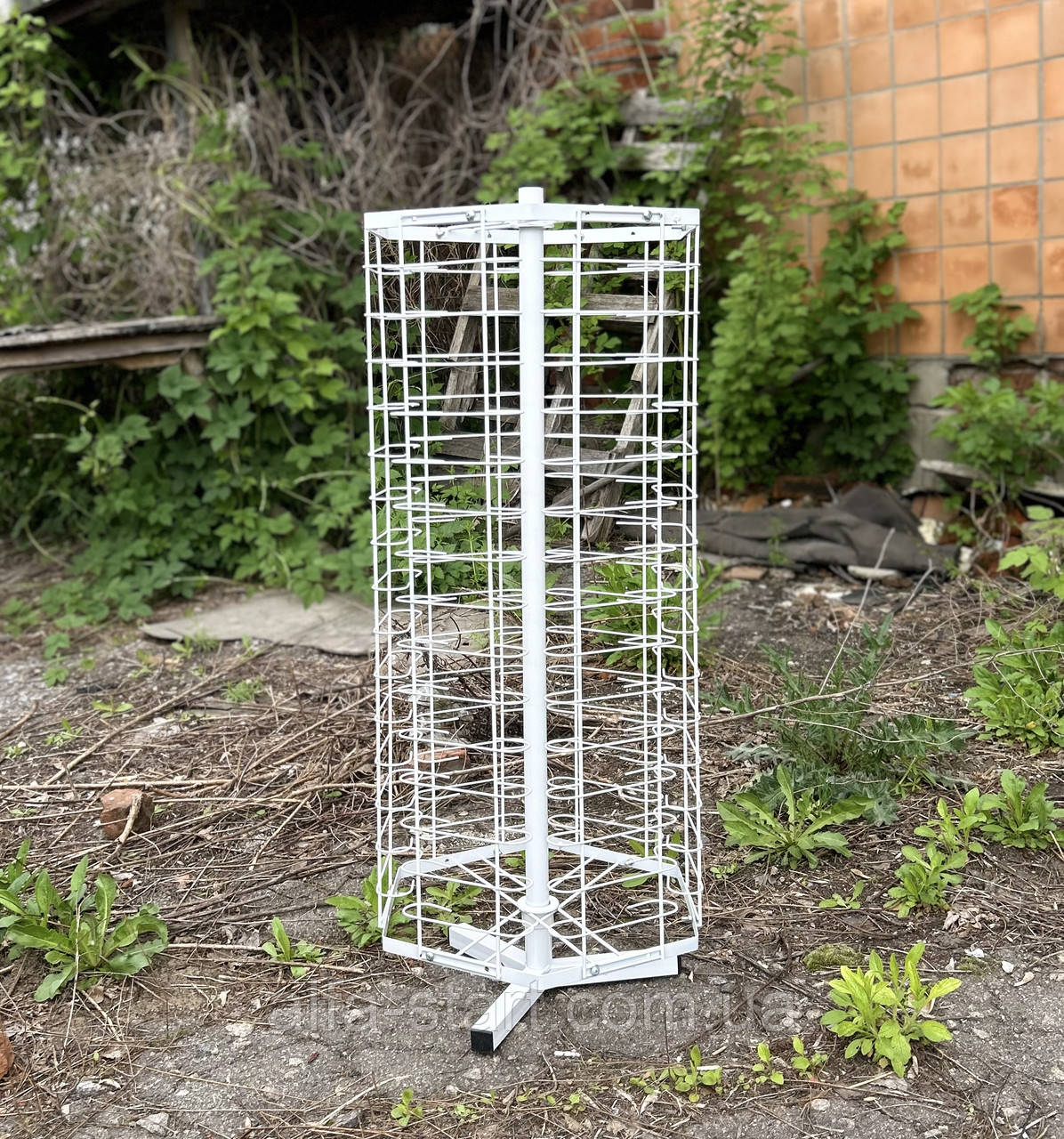 Стійка вертушка біла настільна 90 місць для продажу окулярів на ніжках