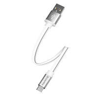Дата кабель USB 2.0 AM to Type-C 0.25m white ColorWay CW-CBUC001-WH DAS