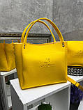 АКЦІЯ. Жовтий —  комплект сумка + клатч - фурн.золото — на блискавці, зі знімним ременем у комплекті (2010), фото 3