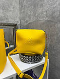 АКЦІЯ. Жовтий —  комплект сумка + клатч - фурн.золото — на блискавці, зі знімним ременем у комплекті (2010), фото 4