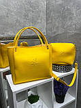 АКЦІЯ. Жовтий —  комплект сумка + клатч - фурн.золото — на блискавці, зі знімним ременем у комплекті (2010), фото 2